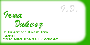 irma dukesz business card